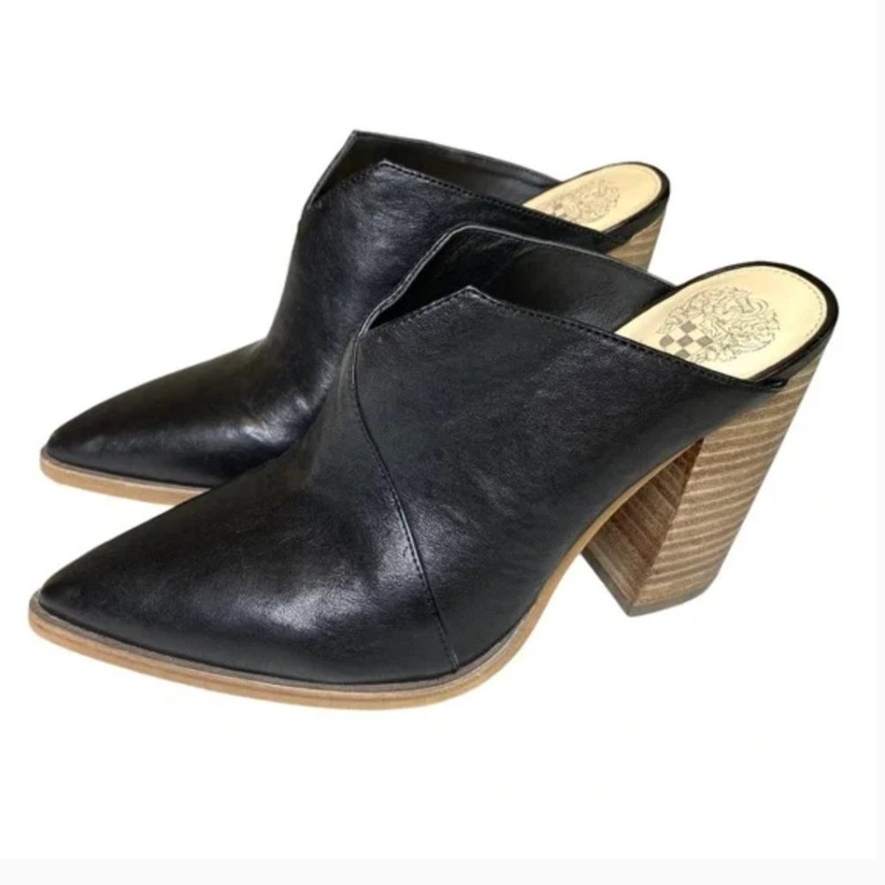 Vince Camuto Crissidy Heeled Leather Mules Size 8.5